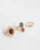Reclaimed Vintage Reclaimed Vintage gold ring three pack with earth tone stones - 1