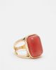 Reclaimed Vintage Reclaimed Vintage gold ring with amber faux semi precious stone - 1