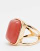 Reclaimed Vintage Reclaimed Vintage gold ring with amber faux semi precious stone - 3