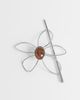 Reclaimed Vintage Reclaimed Vintage hair pin floral gem-Silver - 1