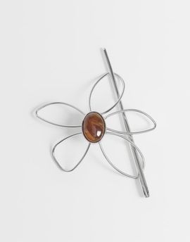 Reclaimed Vintage Reclaimed Vintage hair pin floral gem-Silver