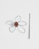 Reclaimed Vintage Reclaimed Vintage hair pin floral gem-Silver - 3