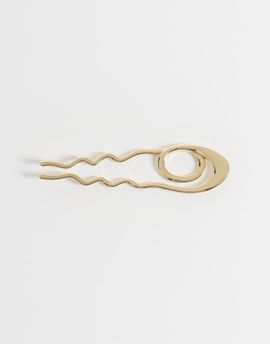 Reclaimed Vintage Reclaimed Vintage hair pin with twist detail in gold tone