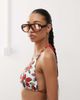 Reclaimed Vintage Reclaimed Vintage halter bikini top in hand-drawn bright floral print-Multi - 4