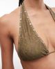 Reclaimed Vintage Reclaimed Vintage halter bikini top with studs in green paisley print-Multi - 3