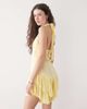 Reclaimed Vintage Reclaimed Vintage halter romper with ruffle shorts in yellow - 4