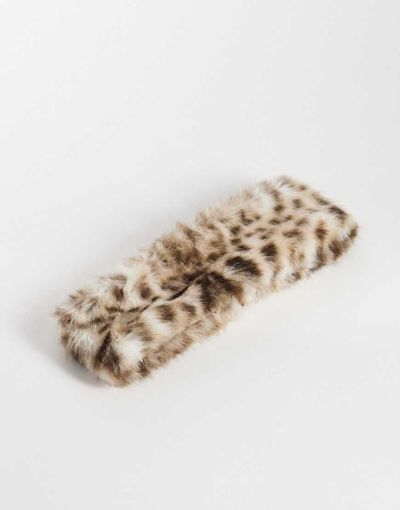 Reclaimed Vintage Reclaimed Vintage headband in animal print faux fur-MULTI