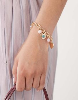 Reclaimed Vintage Reclaimed Vintage heart charm bracelet in gold