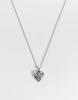 Reclaimed Vintage Reclaimed Vintage heart pendant necklace with star detail in silver-GOLD