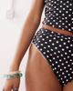 Reclaimed Vintage Reclaimed Vintage high waist bikini bottom with frilly trim in black polka dot print-Multi - 2