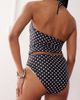 Reclaimed Vintage Reclaimed Vintage high waist bikini bottom with frilly trim in black polka dot print-Multi - 3