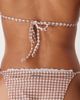 Reclaimed Vintage Reclaimed Vintage hipster bikini bottom in brown seersucker gingham with lace trim-Multi - 4