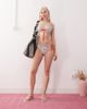 Reclaimed Vintage Reclaimed Vintage hipster bikini bottom with double tie side in vacation postcard print-Multi - 2