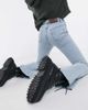 Reclaimed Vintage Reclaimed Vintage Inspired '86 super wide flare jean in light stone wash-Blue - 2