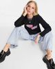 Reclaimed Vintage Reclaimed Vintage Inspired long sleeve T-shirt with pink flame RV logo-Black - 3