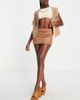 Reclaimed Vintage Reclaimed Vintage Inspired low rise mini faux suede skirt in tan-Neutral - 4