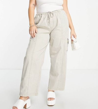 Reclaimed Vintage Reclaimed Vintage Inspired Plus cargo pants-Neutral