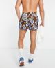 Reclaimed Vintage Reclaimed Vintage Inspired swim short in retro hibiscus print in multi - 2