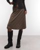 Reclaimed Vintage Reclaimed vintage jersey awkard length skirt in brown stripe-Pink - 3