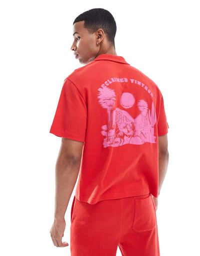 Reclaimed Vintage Reclaimed Vintage jersey shirt with rodeo back print in red