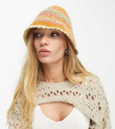 Reclaimed Vintage Reclaimed Vintage knit bonnet hat in multi