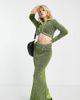Reclaimed Vintage Reclaimed Vintage knit midi skirt in neon braided rib-Yellow - 1
