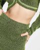 Reclaimed Vintage Reclaimed Vintage knit midi skirt in neon braided rib-Yellow - 2