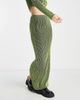 Reclaimed Vintage Reclaimed Vintage knit midi skirt in neon braided rib-Yellow - 4