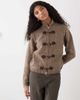 Reclaimed Vintage Reclaimed Vintage knit zip up with high neck and toggles in brown - 1