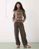 Reclaimed Vintage Reclaimed Vintage knit zip up with high neck and toggles in brown - 2