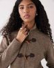 Reclaimed Vintage Reclaimed Vintage knit zip up with high neck and toggles in brown - 3