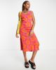 Reclaimed Vintage Reclaimed Vintage knitted midi dress in hibiscus flower print-Multi - 4