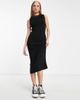Reclaimed Vintage Reclaimed Vintage knitted midi dress with distressing in black - 4