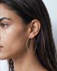 Reclaimed Vintage Reclaimed Vintage large Y2K skinny hoop earrings-Silver - 2