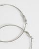 Reclaimed Vintage Reclaimed Vintage large Y2K skinny hoop earrings-Silver - 3