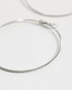 Reclaimed Vintage Reclaimed Vintage large Y2K skinny hoop earrings-Silver - 4