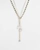 Reclaimed Vintage Reclaimed Vintage lariat necklace with gem stone details in gold - 1