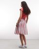 Reclaimed Vintage Reclaimed Vintage laundered striped prairie midi skirt with tie detail-Multi - 4
