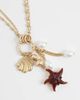 Reclaimed Vintage Reclaimed Vintage layered chain necklace with charm seashell pendant in gold - 3