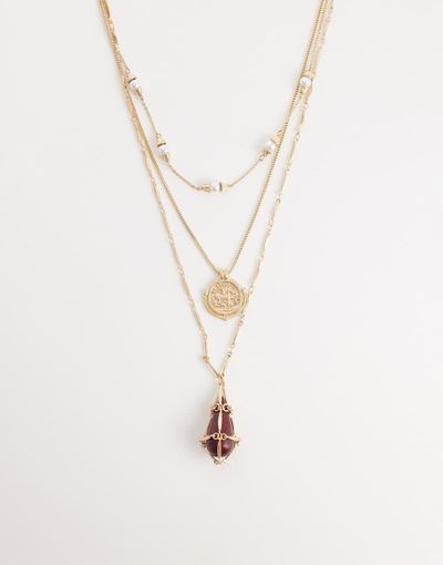 Reclaimed Vintage Reclaimed Vintage layered longline necklace with pedant detail in gold