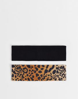 Reclaimed Vintage Reclaimed Vintage leopard print 2 pack headband-Multi