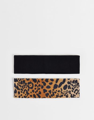 Reclaimed Vintage Reclaimed Vintage leopard print 2 pack headband-Multi