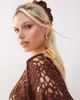 Reclaimed Vintage Reclaimed Vintage Limited Edition hand crochet crop top in chocolate brown - part of a set - 2