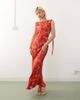 Reclaimed Vintage Reclaimed Vintage Limited Edition maxi dress with tie detail open back in red floral print - 3