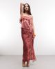 Reclaimed Vintage Reclaimed Vintage Limited Edition satin and chiffon mix skirt with ruffles in pink paisley print-Multi - 1