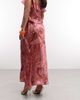 Reclaimed Vintage Reclaimed Vintage Limited Edition satin and chiffon mix skirt with ruffles in pink paisley print-Multi - 3