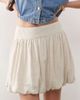 Reclaimed Vintage Reclaimed Vintage linen blend bubble mini skirt with dropped waist in neutral - 2