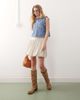 Reclaimed Vintage Reclaimed Vintage linen blend bubble mini skirt with dropped waist in neutral - 3