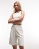 Reclaimed Vintage Reclaimed Vintage linen blend tailored longline shorts in beige-Neutral - 2