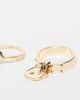 Reclaimed Vintage Reclaimed vintage locket rings 2 pack in gold tone - 3